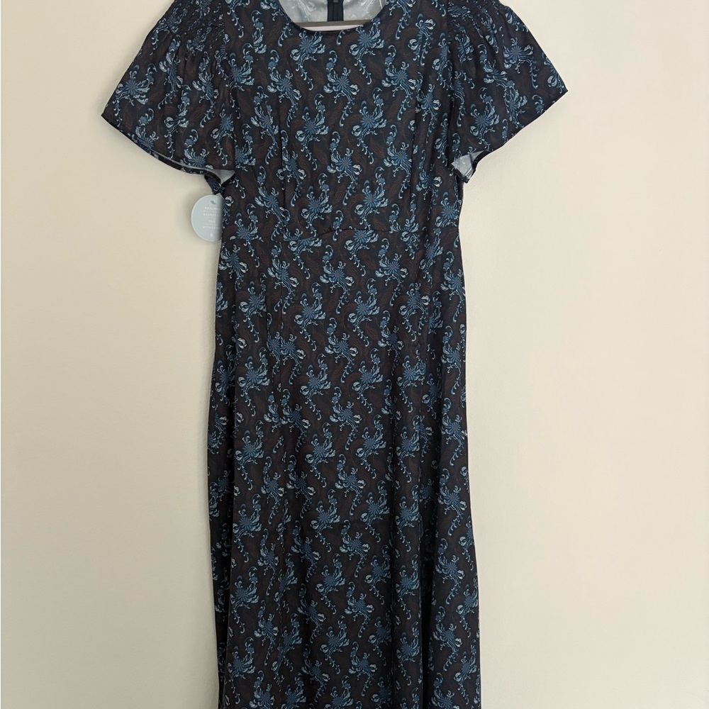 Hill House Dominique Dress - Navy Cala Paisley - Picture 3 of 4